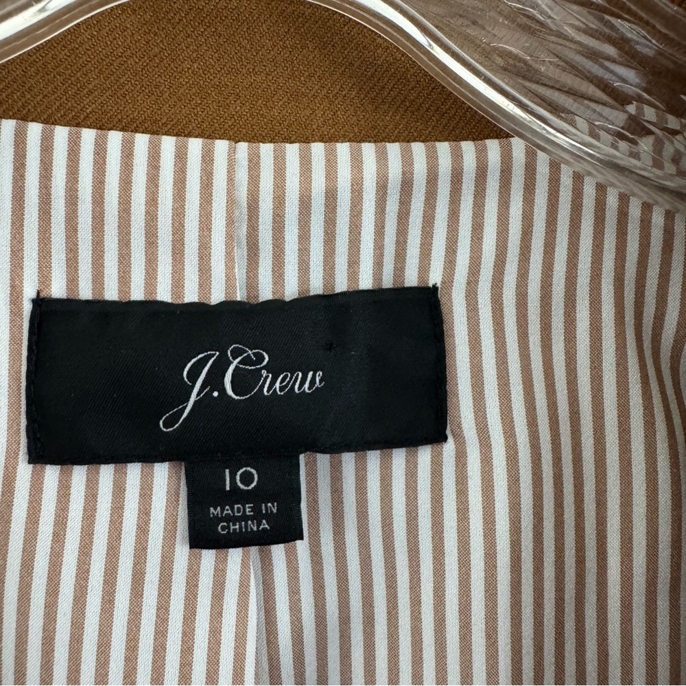 J.Crew Parke Blazer Caramel Wool Flannel #J5627 Classic Jacket Women’s Size 10 - Picture 15 of 16